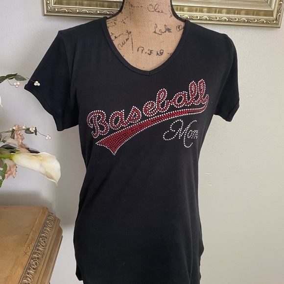 NEW Baseball Mom Rhinestone T-Shirt - Picture 3 of 4